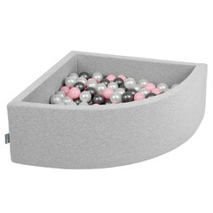 KiddyMoon pehmeä pallomeri neljäsosa kulmikas 90x30cm/200 palloa ∅ 7cm , vaaleanharmaa:pearl/powderpink/silver hinta ja tiedot | Vauvan lelut | hobbyhall.fi