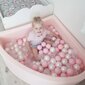 KiddyMoon pehmeä pallomeri neljäsosa kulmikas 90x30cm/200 palloa ∅ 7cm , vaaleanharmaa:pearl/powderpink/silver hinta ja tiedot | Vauvan lelut | hobbyhall.fi