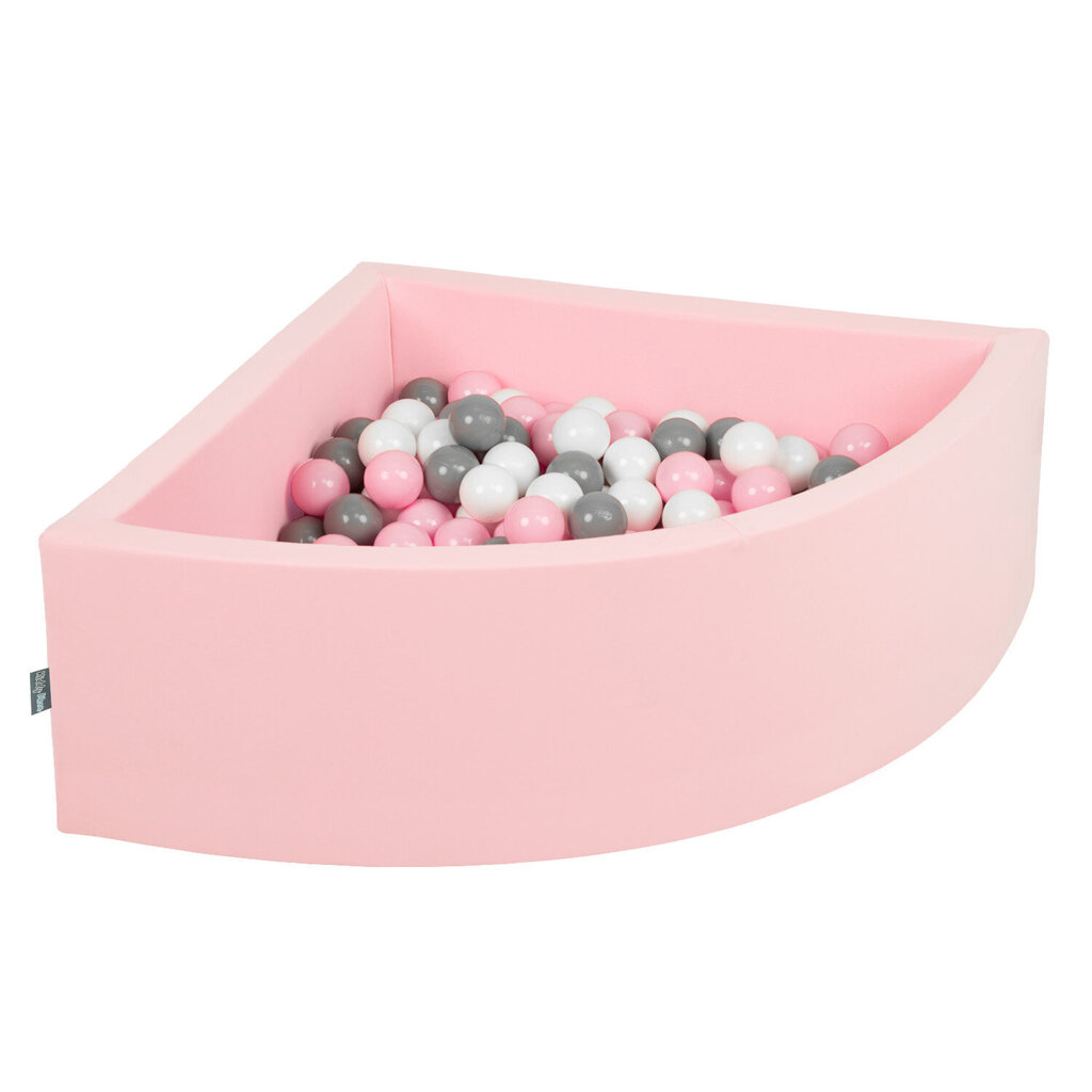 KiddyMoon pallomeri, 90x30cm, 300 palloa, ∅ 7cm,, vaaleanpunainen/valkoinen/harmaa/puuterinpinkki hinta ja tiedot | Vauvan lelut | hobbyhall.fi