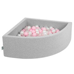 KiddyMoon pallomeri, 90x30cm, 300 palloa, ∅ 7cm, vaaleanharmaa/vaaleanpunainen/helmiäinen/kirkas hinta ja tiedot | Vauvan lelut | hobbyhall.fi