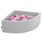 KiddyMoon pallomeri, 90x30cm, 300 palloa, ∅ 7cm vaaleanharmaa/helmiäinen/harmaa/vaaleanpunainen hinta ja tiedot | Vauvan lelut | hobbyhall.fi