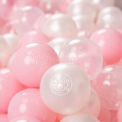 KiddyMoon pehmeät muoviset leikkipallot lapsille 200 palloa/6cm-2.36, vaaleanpunainen/helmiäinen/läpinäkyvä hinta ja tiedot | Vauvan lelut | hobbyhall.fi
