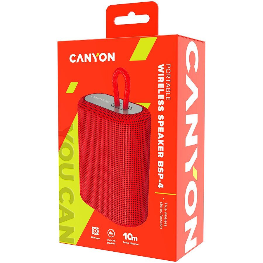 Canyon BSP-4 Red CNE-CBTSP4R hinta ja tiedot | Kaiuttimet | hobbyhall.fi