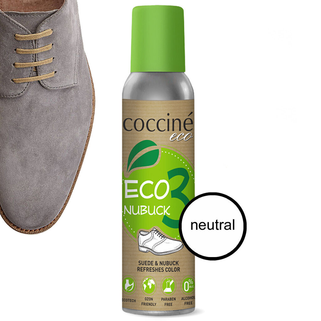 Mokanhoitosuihke (väritön) - Coccine Eco Nubuk 3 (neutral), 200 ml hinta ja tiedot | Vaatteiden ja jalkineiden hoito | hobbyhall.fi