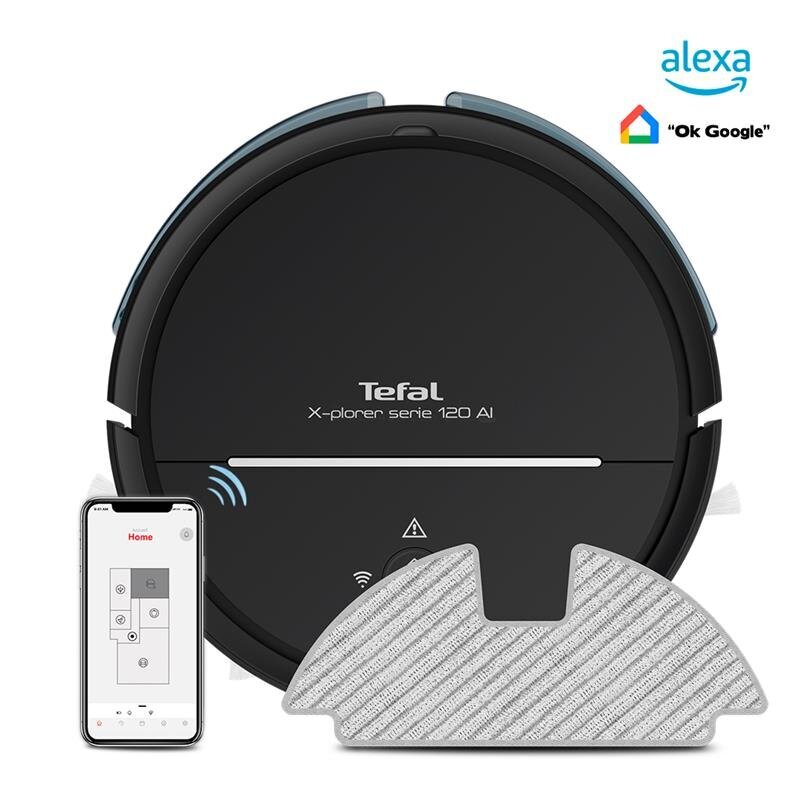 Tefal X-plorer S120 Animal & Allergy, Wet&Dry , musta hinta ja tiedot | Robotti-imurit | hobbyhall.fi