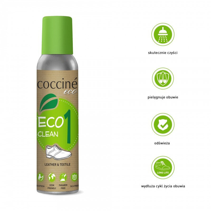 Kenkäshampoo kaikille materiaaleille (Vegan) -Coccine Eco Clean 1, 200 ml hinta ja tiedot | Vaatteiden ja jalkineiden hoito | hobbyhall.fi