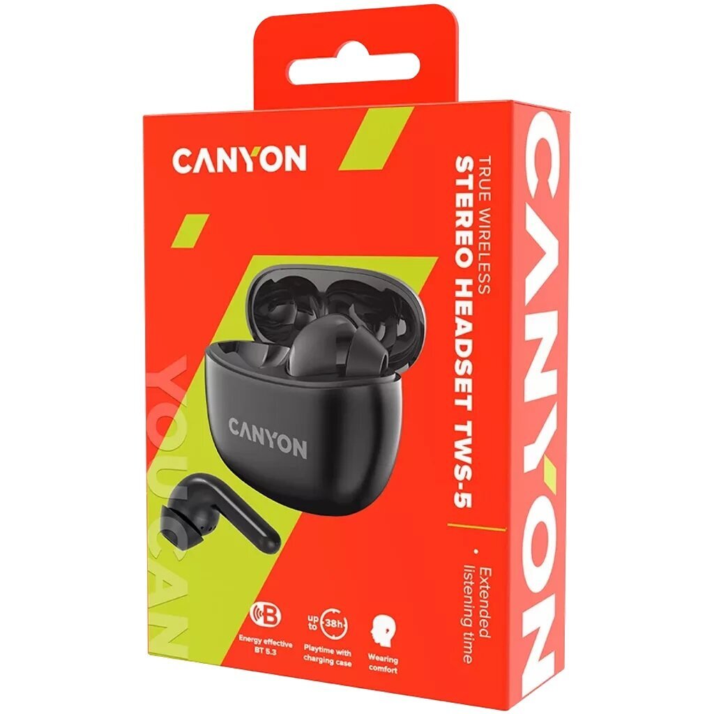 Canyon TWS-5 Black CNS-TWS5B hinta ja tiedot | Kuulokkeet | hobbyhall.fi