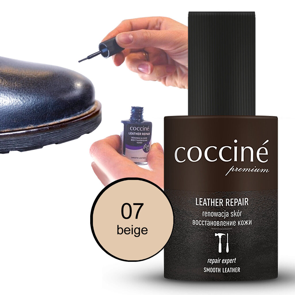 Nahkamaali - Coccine Leather Repair (beige), 10 ml hinta ja tiedot | Vaatteiden ja jalkineiden hoito | hobbyhall.fi