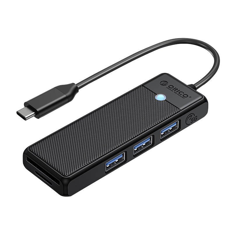 Adapter Hub 4in1 Orico USB A3.0x3+TF|SD3.0x1 hinta ja tiedot | Adapterit | hobbyhall.fi