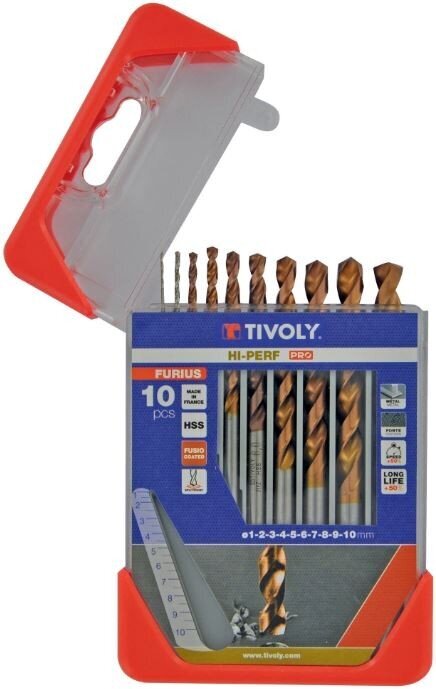 Metalliporasarja Tivoly FURIUS HSS Clipster PRO 10kpl Ø1-10mm hinta ja tiedot | Käsityökalut | hobbyhall.fi