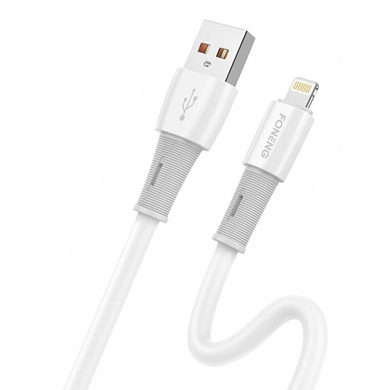 Foneng USB-kaapeli Lightning, X86 3A, 1,2 m (valkoinen) hinta ja tiedot | Puhelinkaapelit | hobbyhall.fi