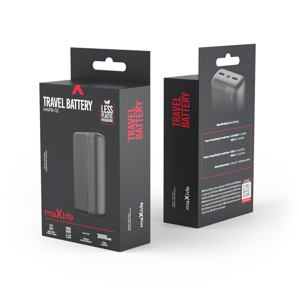 Maxlife MXPB-02 30000 mAh hinta ja tiedot | Varavirtalähteet | hobbyhall.fi