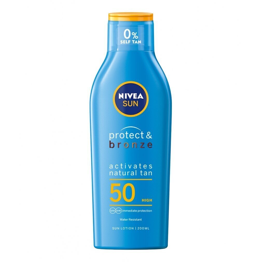 Nivea Sun Protect & Bronze lotion SPF 50, 6 pakkausta hinta ja tiedot | Aurinkovoiteet | hobbyhall.fi