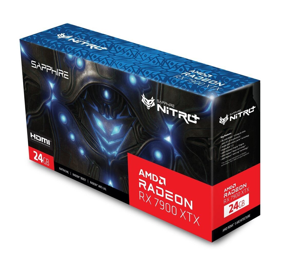 Sapphire Nitro+ AMD Radeon RX 7900 XTX Vapor-X 24GB (11322-01-40G) hinta ja tiedot | Näytönohjaimet | hobbyhall.fi