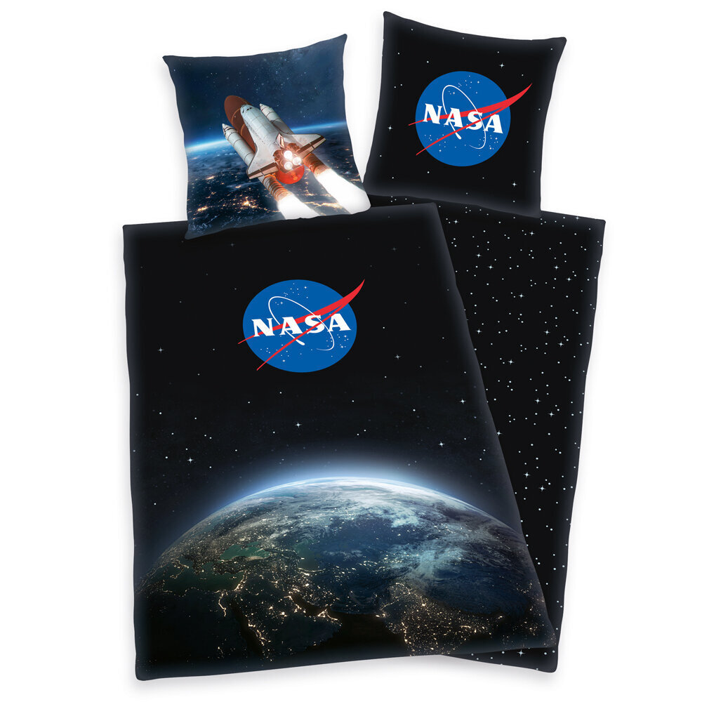 Paimenlasten vuodevaatteet setti NASA, 140x200, 2 osaa hinta ja tiedot | Vuodevaatteet lapsille | hobbyhall.fi