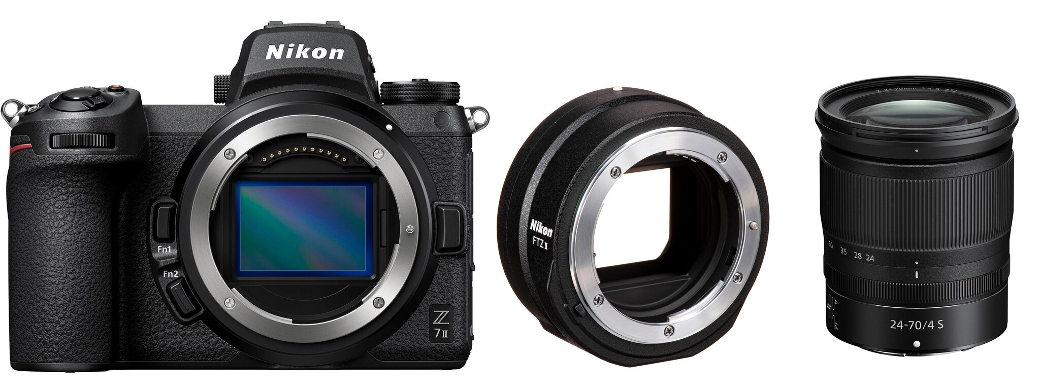 Nikon Z 7II + Nikkor Z 24-70mm f/4 S + FTZ II Mount adapter hinta ja tiedot | Kamerat | hobbyhall.fi