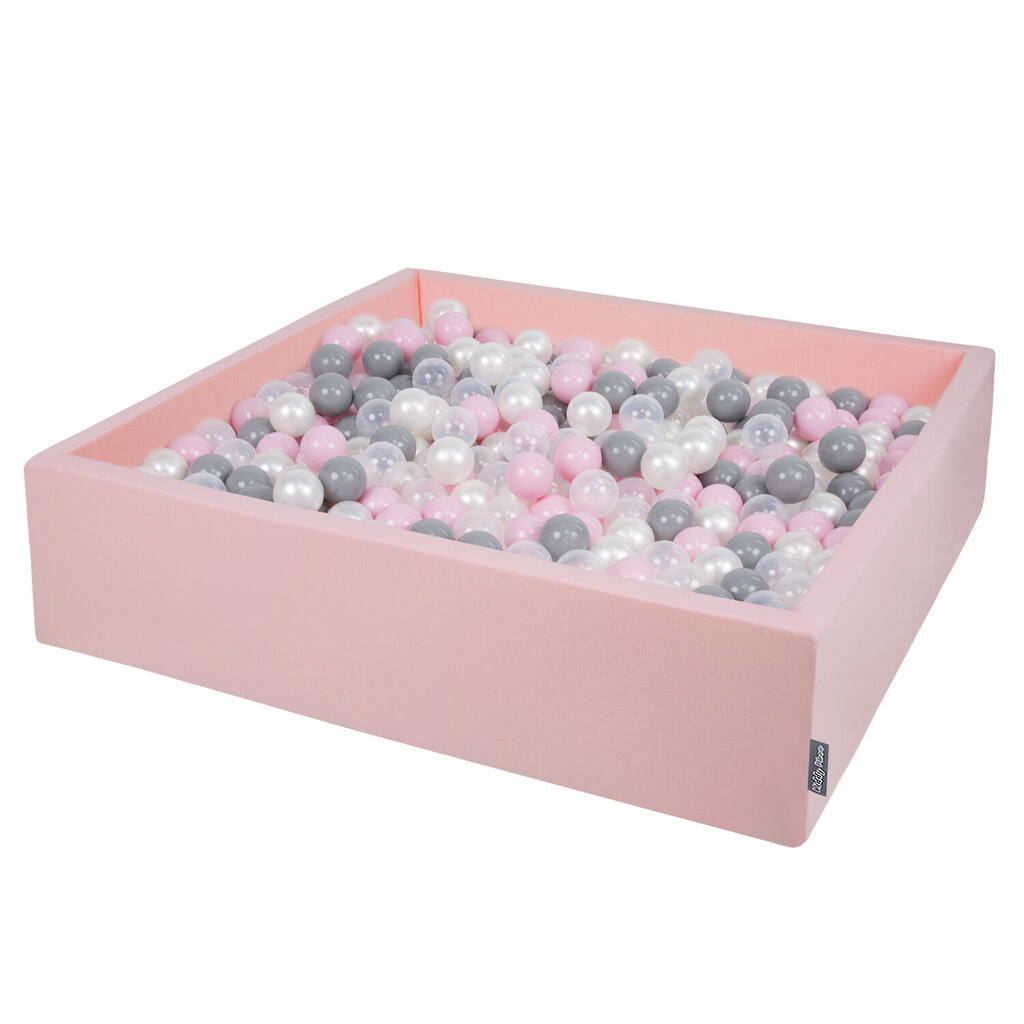 KiddyMoon pehmeä pallomeri 120x30cm/300 pallot ∅ 7cm , vaaleanpunainen:pearl-grey-transparent-powder hinta ja tiedot | Vauvan lelut | hobbyhall.fi