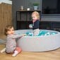 KiddyMoon pehmeä pallomeri pyöreä 120x30cm/1000 palloa ∅ 7cm , vaaleanharmaa: valkoinen-harmaa-mint hinta ja tiedot | Vauvan lelut | hobbyhall.fi