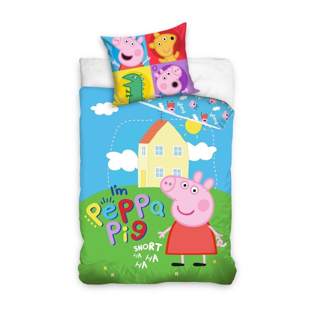 Lasten vuodevaatesetti Peppa Pig (Pipsa Possu) 150 x 210, tyynyliina 50 x 60 hinta ja tiedot | Vuodevaatteet lapsille | hobbyhall.fi