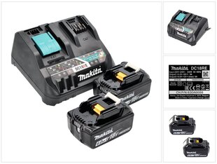 Makita virtalähde 18 V 2x BL 1860 B 6,0 Ah akulla + DC 18 RE pikalaturi hinta ja tiedot | Akkuporakoneet ja ruuvinvääntimet | hobbyhall.fi