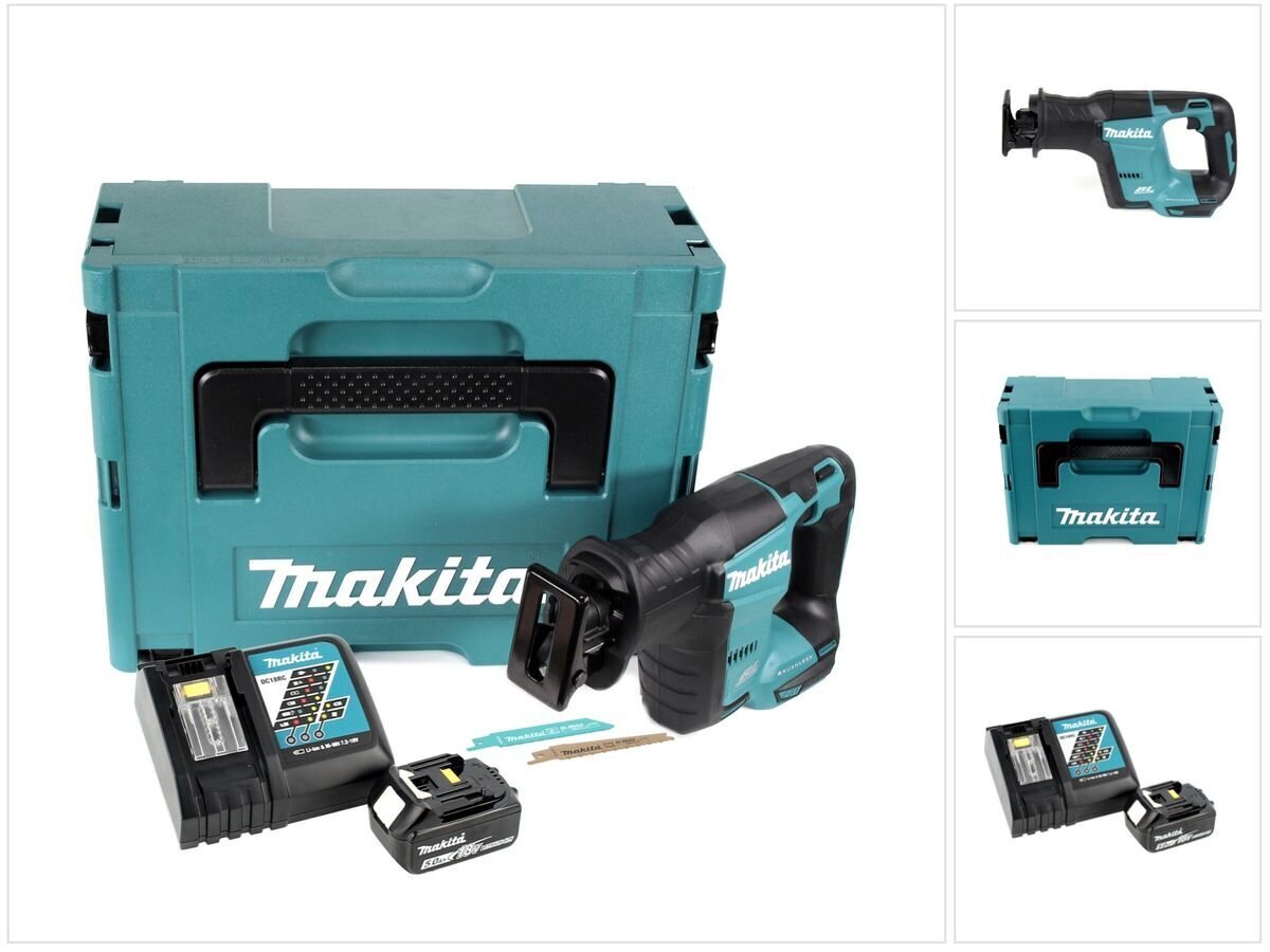 Makita DJR 188 RT1J Langaton saha 18 V Makpac + 1x 5,0 Ah akku + laturi hinta ja tiedot | Sahat ja sirkkelit | hobbyhall.fi