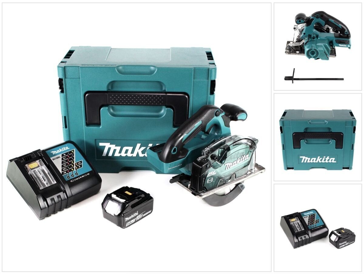 Makita DCS 553 RT1J akkupyörösaha metallille 18V 150 mm + 1x akku 5,0Ah + laturi + Makpac hinta ja tiedot | Sahat ja sirkkelit | hobbyhall.fi