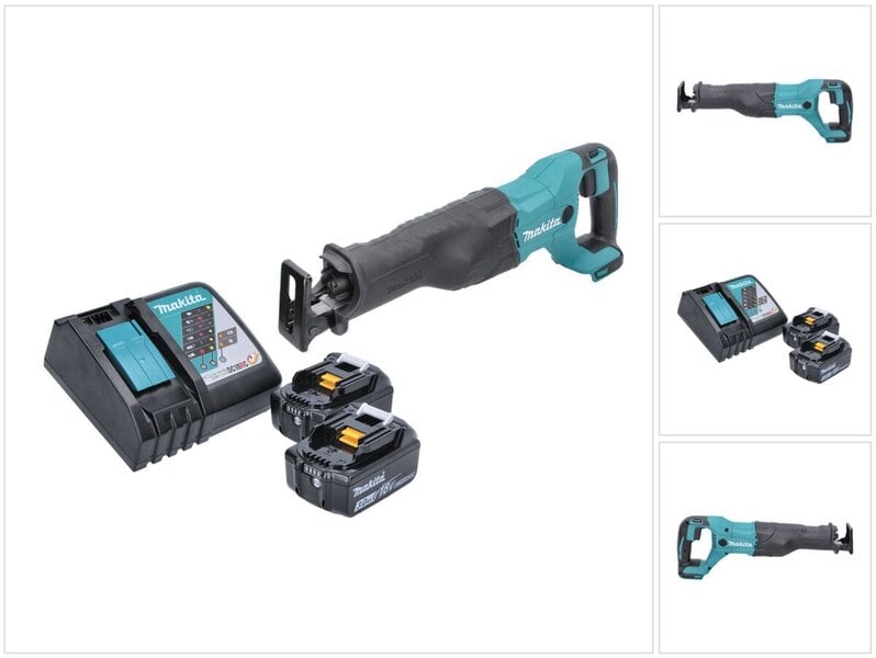 Makita DJR 186 RF johdoton saha 18 V + 2x Akut 3,0 Ah + laturi