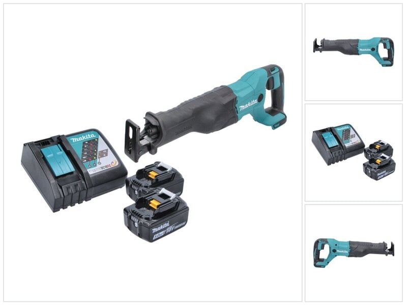 Makita DJR 186 RT Langaton mäntäsaha 18 V + 2x Akut 5,0 Ah + laturi