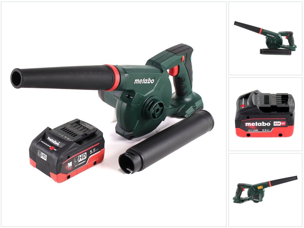 Metabo AG 18 akkupuhallin 18 V + 1x LiHD akku 5,5 Ah - ilman laturia hinta ja tiedot | Oksasilppurit, lehtipuhaltimet | hobbyhall.fi