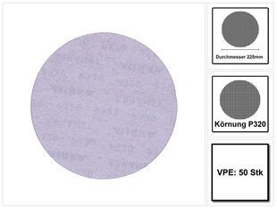 Mirka ABRANET hiomalaikan kahva 225 mm P320 50 kpl (2x 5422302532) hinta ja tiedot | Käsityökalut | hobbyhall.fi