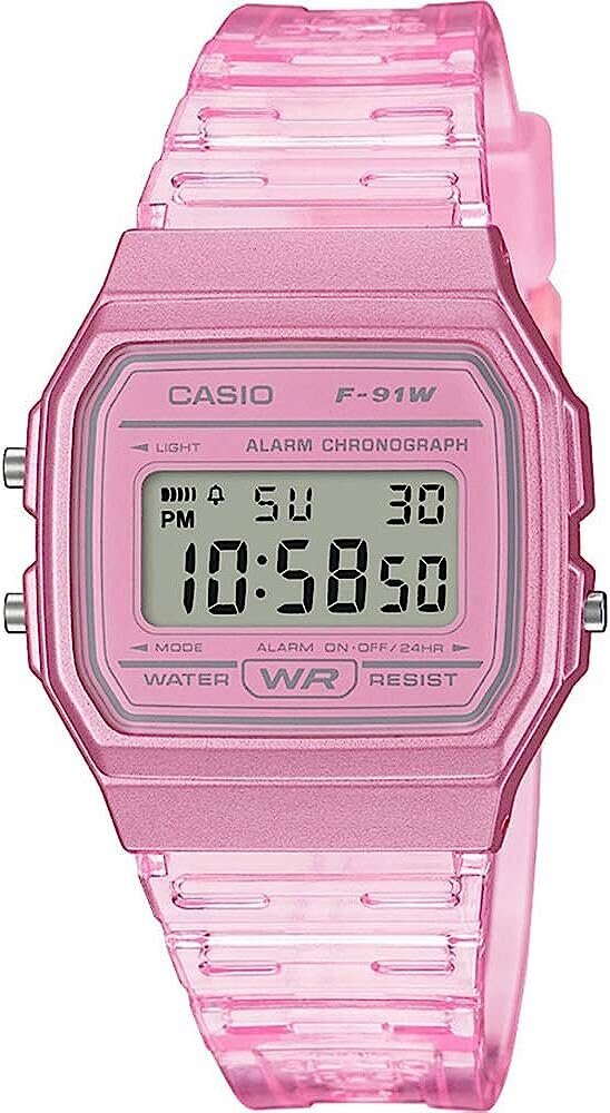 Casio Ladies Digital Quartts -kello hartsirannekorulla F-91WS-4F hinta ja tiedot | Naisten kellot | hobbyhall.fi