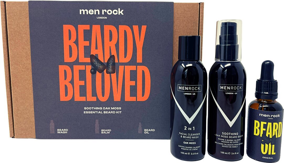 Parranhoitosarja Men Rock Beardy Beloved Soothing Oak Moss Beard Kit hinta ja tiedot | Parranajo ja karvanpoisto | hobbyhall.fi