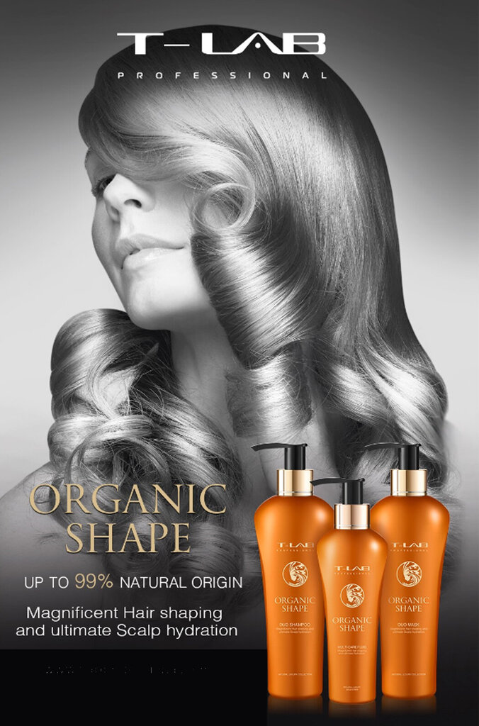Shampoo kiharille ja käsittämättömille hiuksille T-LAB Professional Organic Shape Duo Shampoo 300ml hinta ja tiedot | Shampoot | hobbyhall.fi