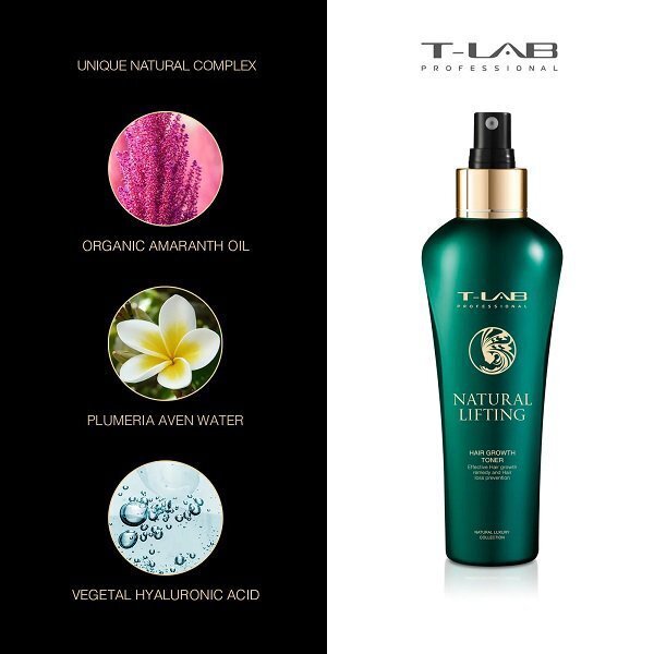 Hiusten tonic T-LAB Professional Natural Lifting Hair Growth Toner 150ml hinta ja tiedot | Naamiot, öljyt ja seerumit | hobbyhall.fi