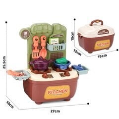 Kannettava Little Chef's Kit matkalaukussa, ruskea, Woopie hinta ja tiedot | Tyttöjen lelut | hobbyhall.fi
