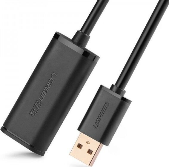 UGREEN USB 2.0 jatkojohto UGREEN US121, aktiivinen, 10m (musta) hinta ja tiedot | Puhelinkaapelit | hobbyhall.fi