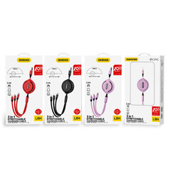 Dudao USB-kaapeli Dudao L8H 3in1 USB-C / Lightning / Micro 2.4A, 1.1m (punainen) hinta ja tiedot | Puhelinkaapelit | hobbyhall.fi