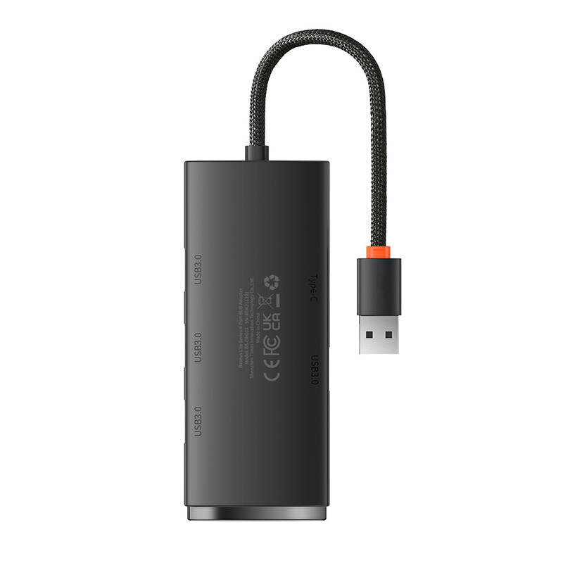 Baseus Baseus Lite Series Hub 4in1 USB - 4x USB 3.0, 25cm (musta) hinta ja tiedot | Adapterit | hobbyhall.fi