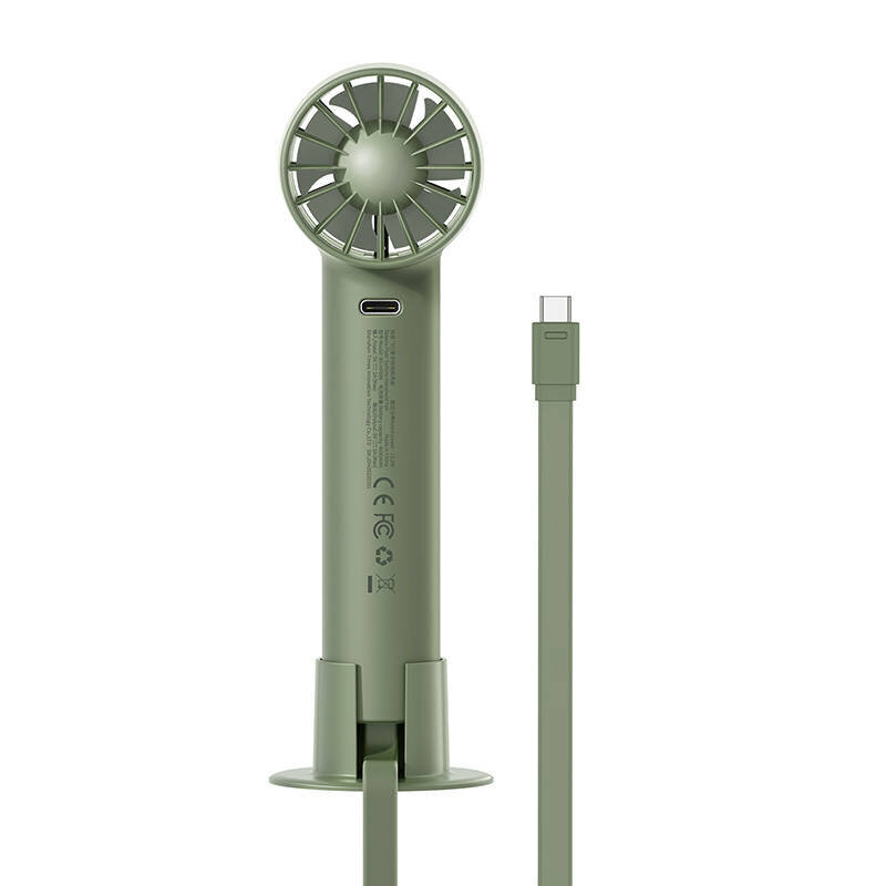 Baseus Flyer Turbine kannettava käsituuletin + USB-C-kaapeli (vihreä) hinta ja tiedot | Tuulettimet | hobbyhall.fi