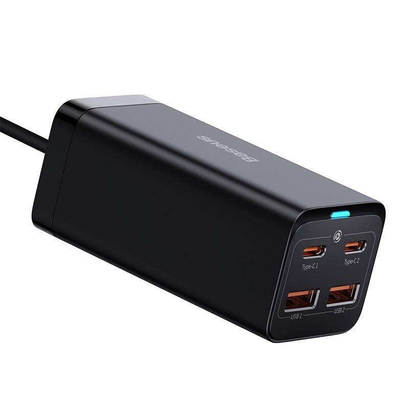 Baseus Baseus GaN3 Pro 2xUSB-C + 2xUSB seinälaturi, 100W (musta) hinta ja tiedot | Puhelimen laturit | hobbyhall.fi