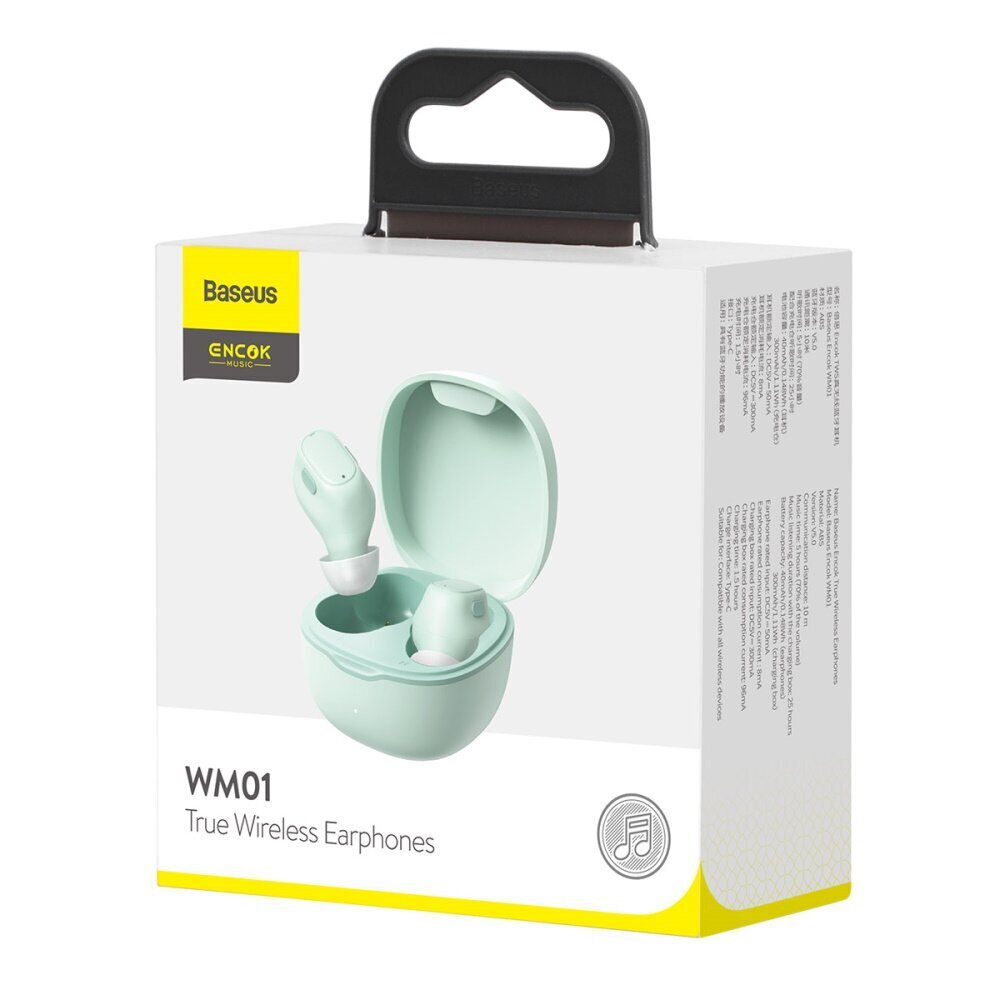 Baseus Baseus Encok True Wireless Earphones WM01 (vihreä) hinta ja tiedot | Kuulokkeet | hobbyhall.fi