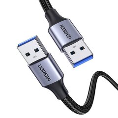 UGREEN USB3.0-kaapeli Uros USB-A - Uros USB-A UGREEN 2A, 1m (musta) hinta ja tiedot | Kaapelit ja adapterit | hobbyhall.fi