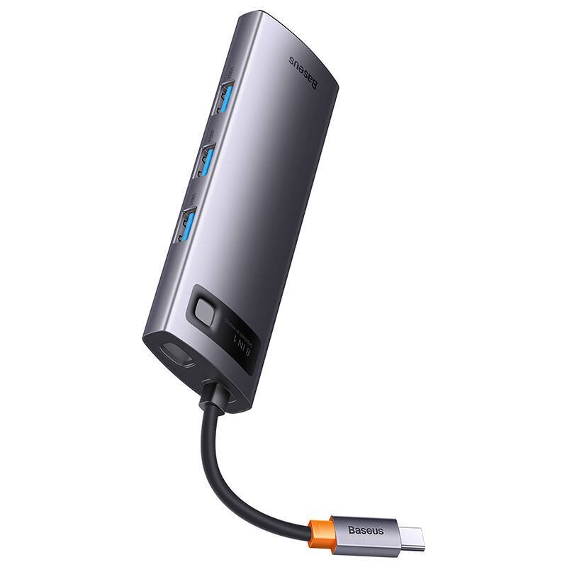 Baseus Baseus StarJoy Metal Glam Series 8-in-1 -keskitin, USB-C - HDMI + 3 x USB 3.0 + USB-C PD + RJ45 + SD/TF hinta ja tiedot | Adapterit | hobbyhall.fi