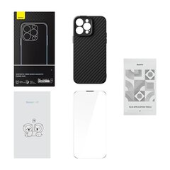 Baseus Magnetic Case Baseus synteettinen kuitusarja iPhone 14 Prolle (musta)+ karkaistu lasi + puhdistussarja hinta ja tiedot | Puhelimen kuoret ja kotelot | hobbyhall.fi