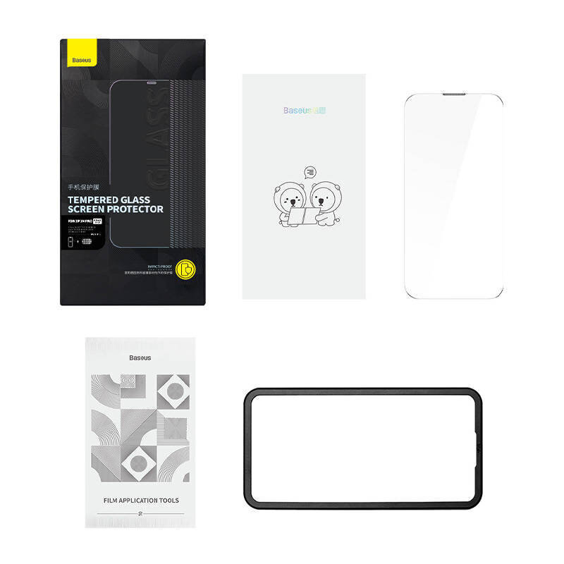 Baseus Baseus Schott HD karkaistu lasi pölysuodattimella 0,3 mm iPhone 14 Prolle hinta ja tiedot | Näytönsuojakalvot ja -lasit | hobbyhall.fi