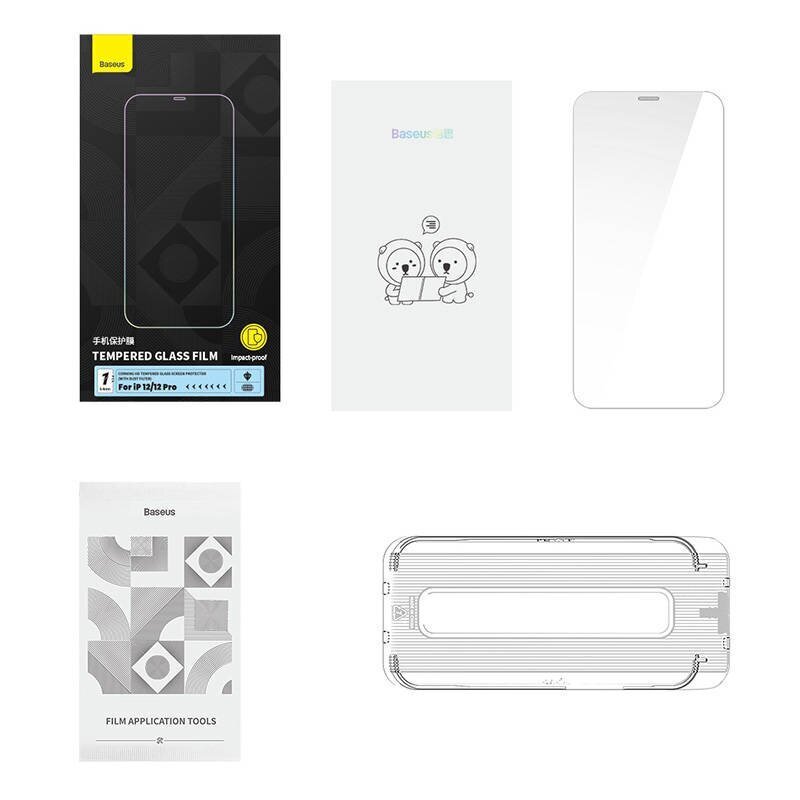 Baseus Tempered Glass Baseus 0,4mm Iphone 12/12 Pro + puhdistussarja hinta ja tiedot | Näytönsuojakalvot ja -lasit | hobbyhall.fi