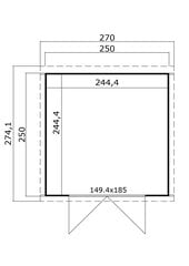 Pihavarasto Kibo3 6,0 m² hinta ja tiedot | Piharakennukset | hobbyhall.fi