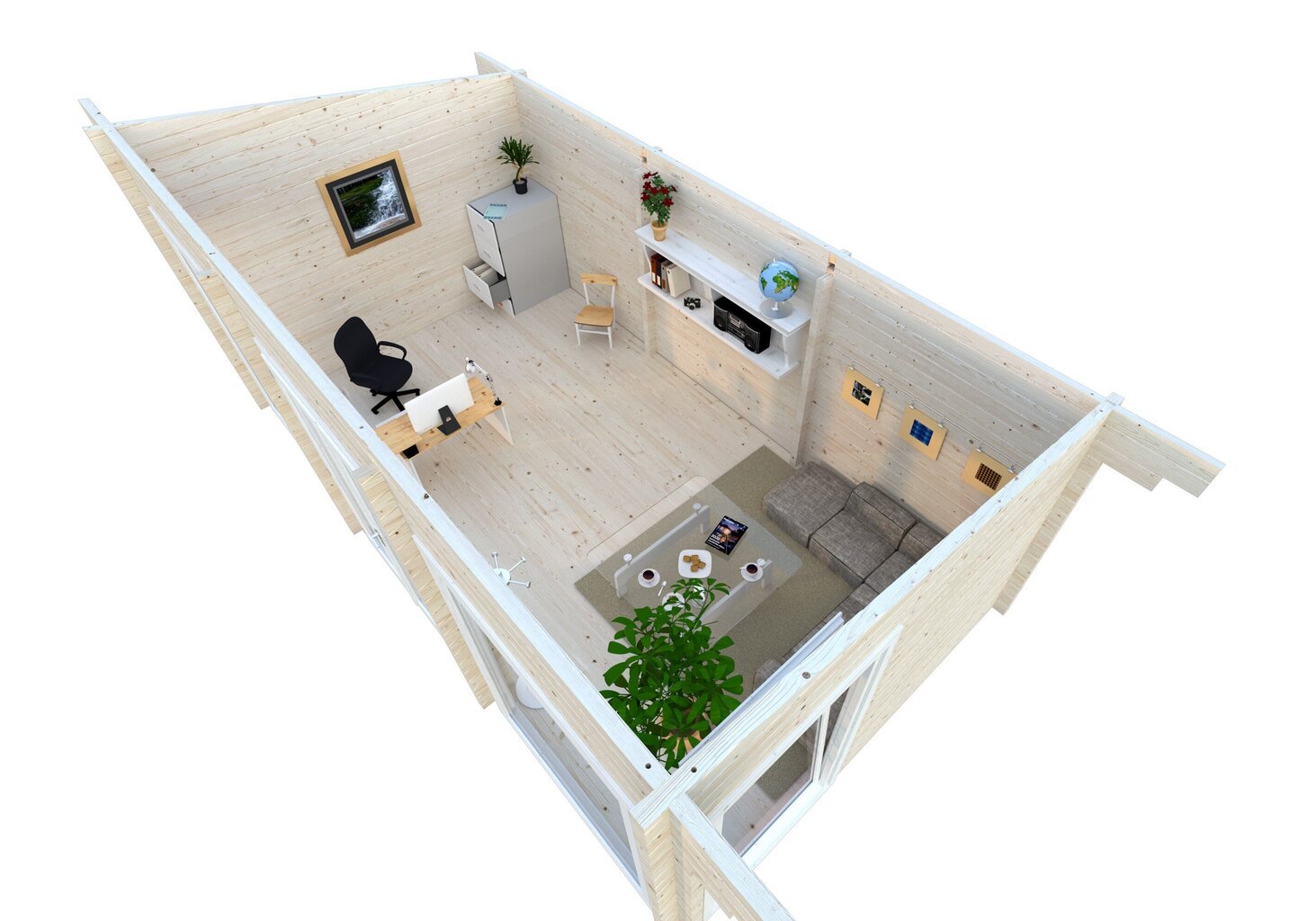 Vierasmaja Heidy 19,7 m² 70 mm höylähirrestä hinta ja tiedot | Piharakennukset | hobbyhall.fi