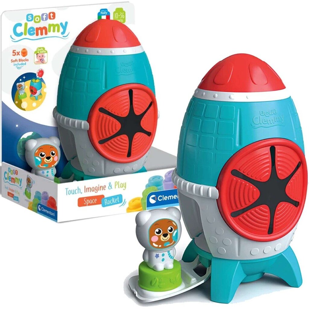 Pehmeät palikat Clementoni Sensory Rocket Clemmy Sorter hinta ja tiedot | LEGOT ja rakennuslelut | hobbyhall.fi