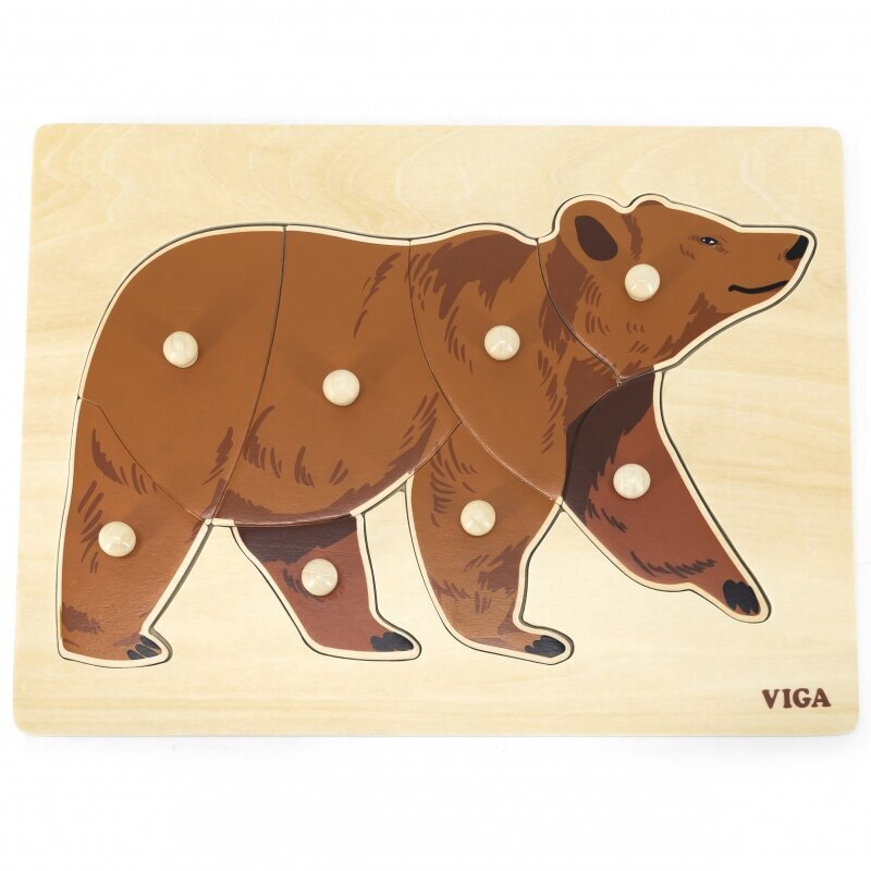 Montessori puinen palapeli lapsille - Bear Puzzle Viga hinta ja tiedot | Vauvan lelut | hobbyhall.fi